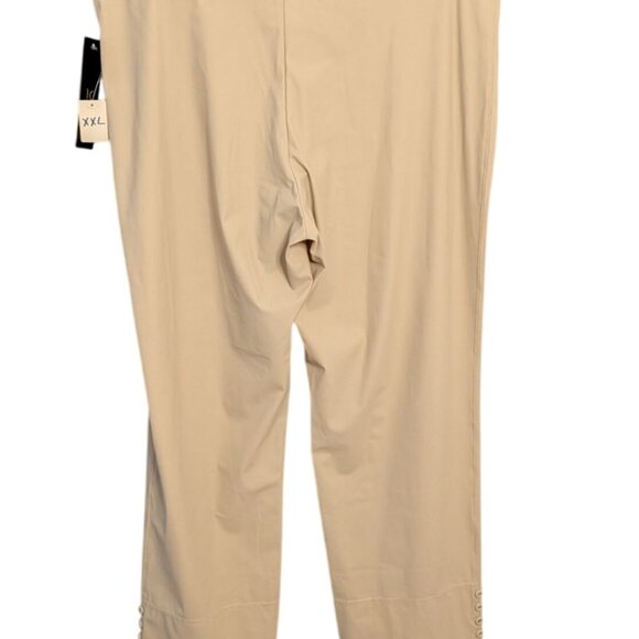 Womens XXL Beige Pull-On Pants With Button Detail  by IC Collection - Picture 6 of 11